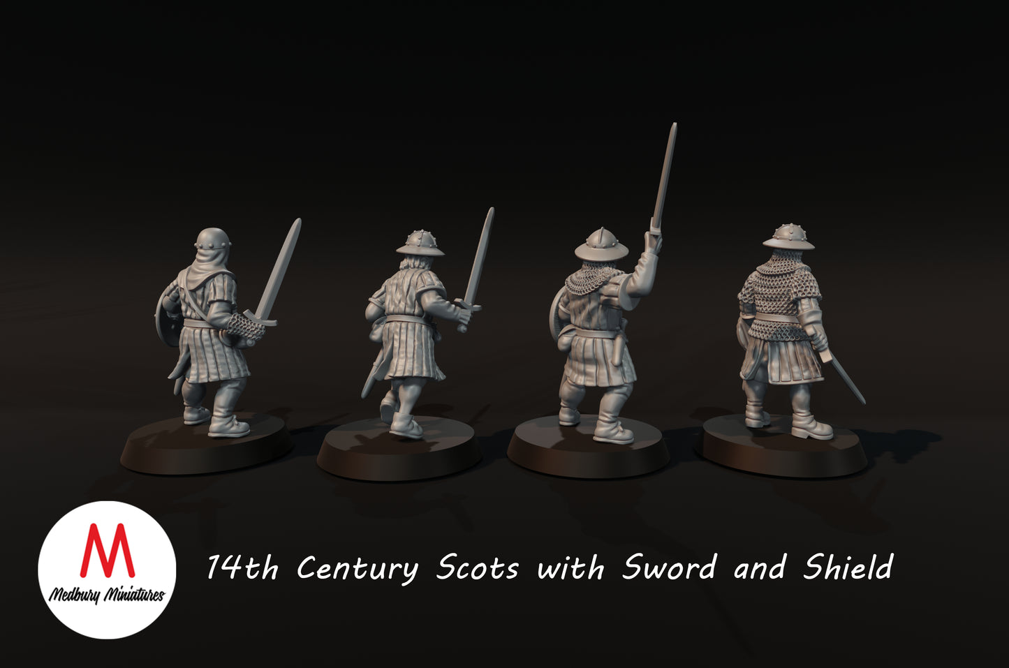 14th Century Scots with Sword and Shield - Medbury Miniatures