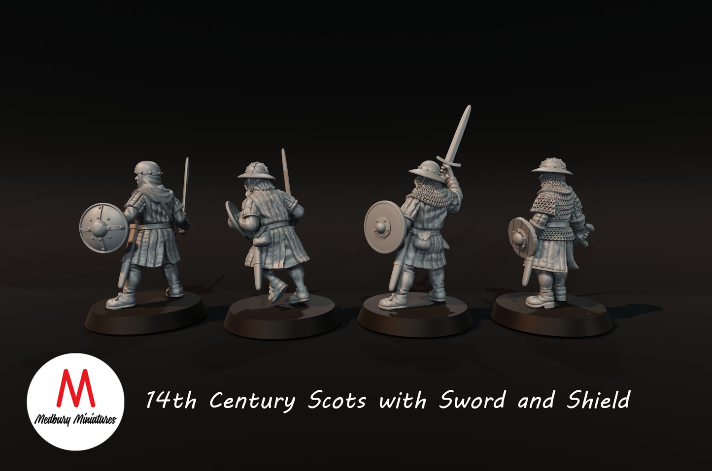 14th Century Scots with Sword and Shield - Medbury Miniatures