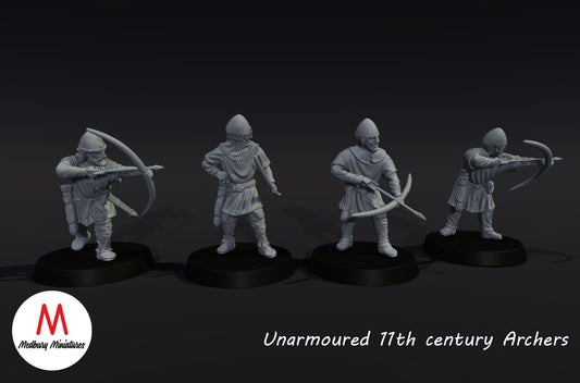 Archers sans armure x4 - Medbury Miniatures