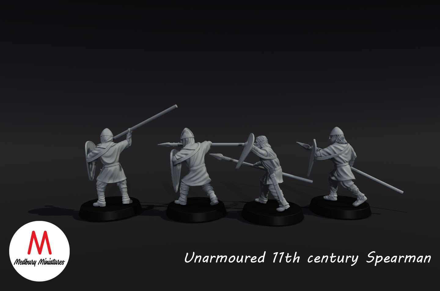 Unarmoured Spearman x4 - Medbury Miniatures