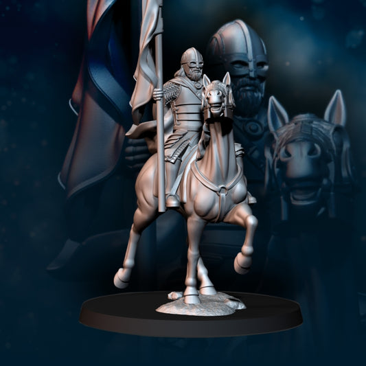 West Human on Horse with Banner  - Davale Games