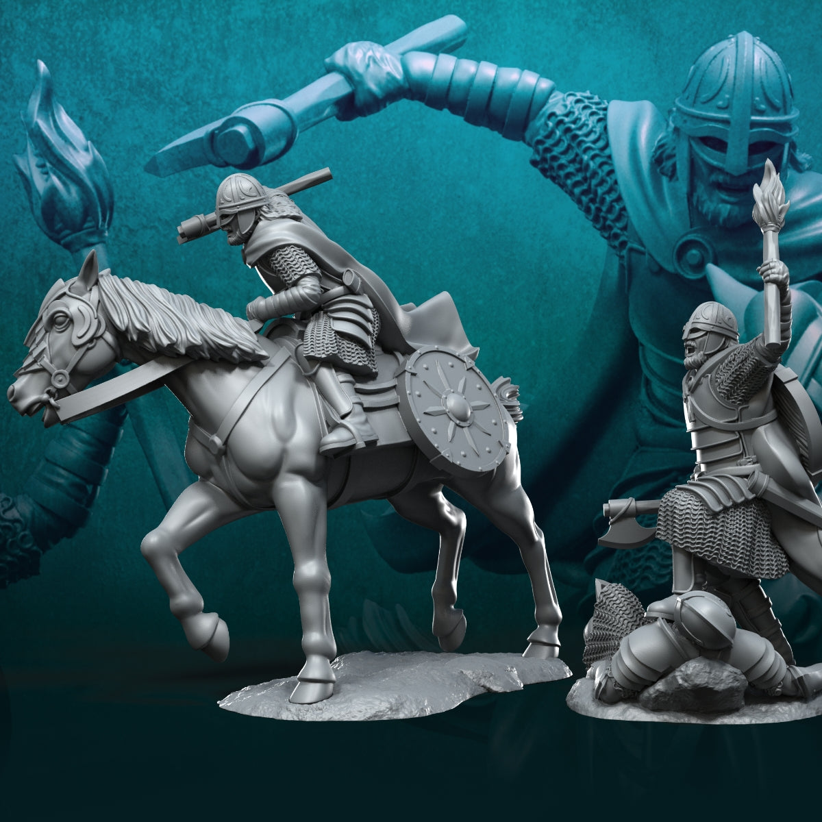 West Humans Captain foot and mounted  - Davale Games