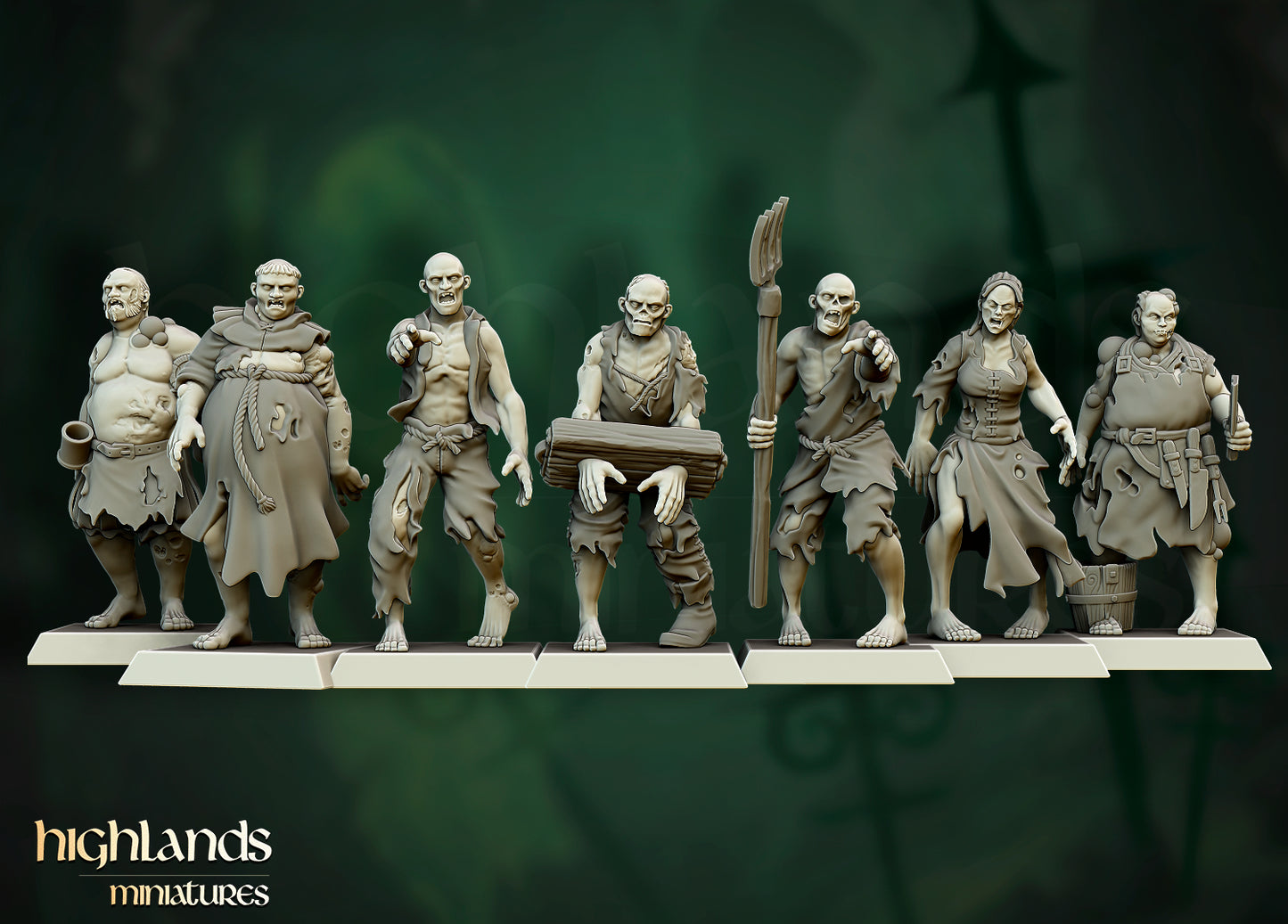 Zombie-Dorfbewohner - Highlands Miniatures